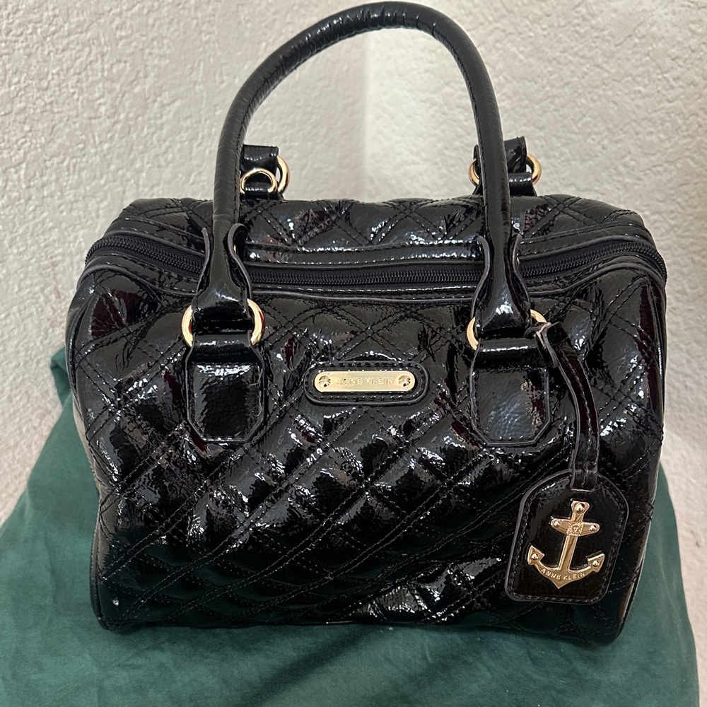 Chic Anne Klein Nautical  Satchel with Gold Details